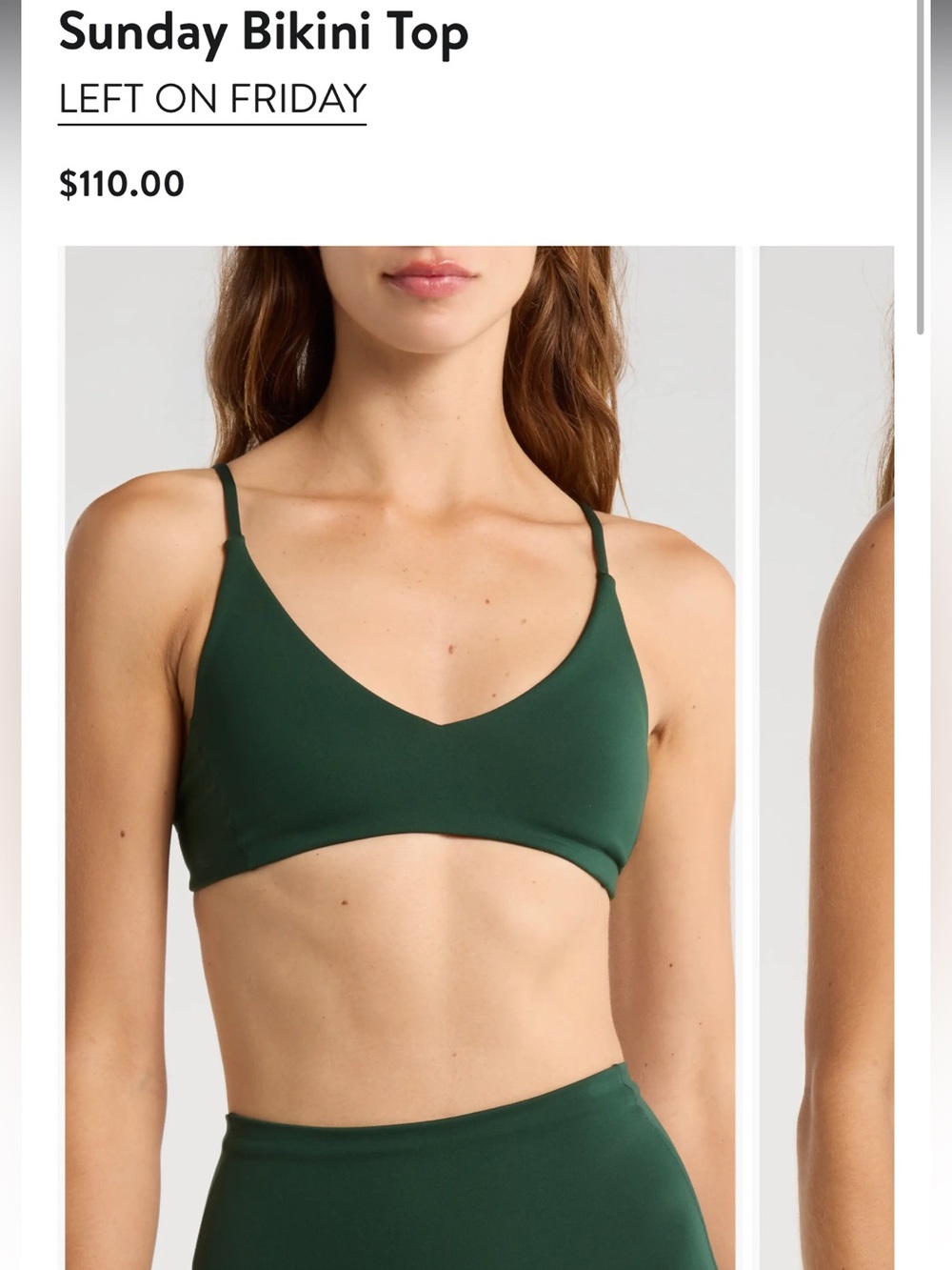 Left on Friday Sunday bikini top